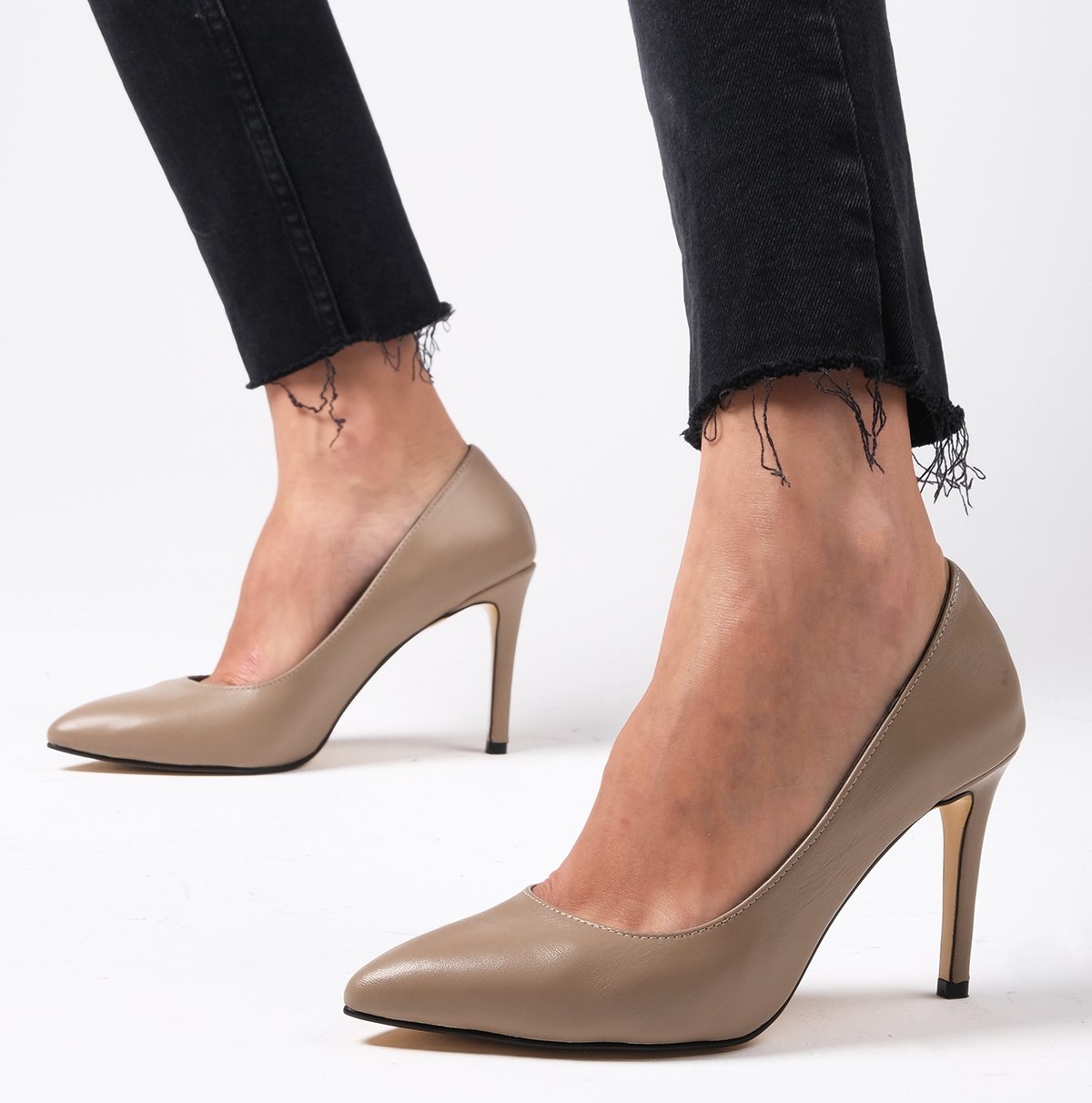 Pantofi ANA bej din piele naturală - imagine 6