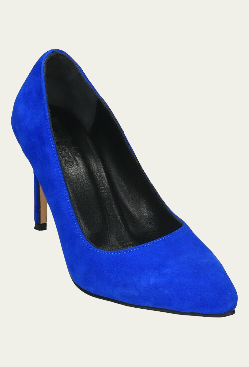 Pantofi EMMA albaștri din piele întoarsă