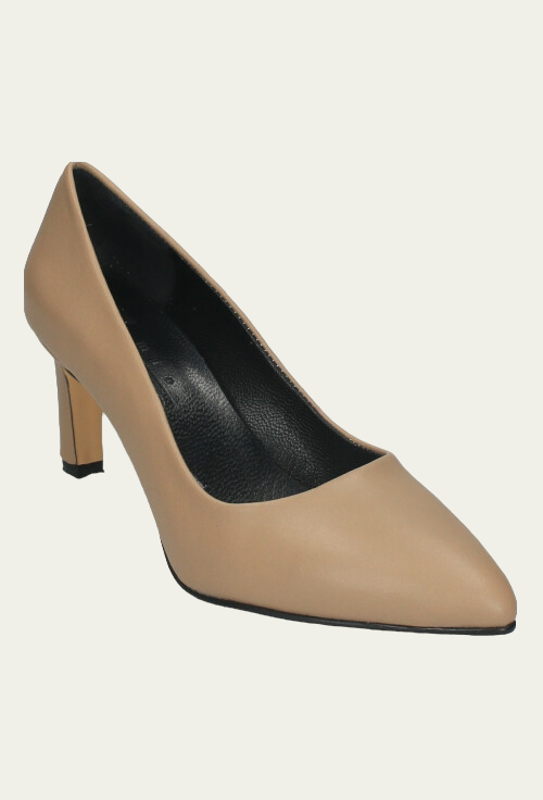 Pantofi ELA bej din piele naturală