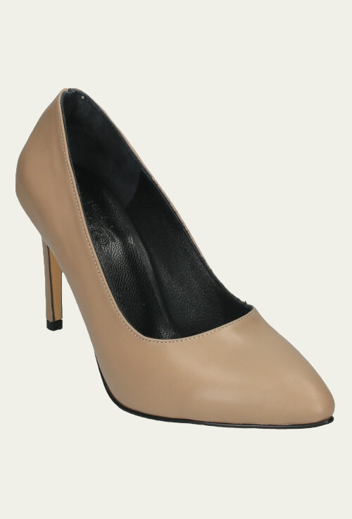 Pantofi ANA bej din piele naturală