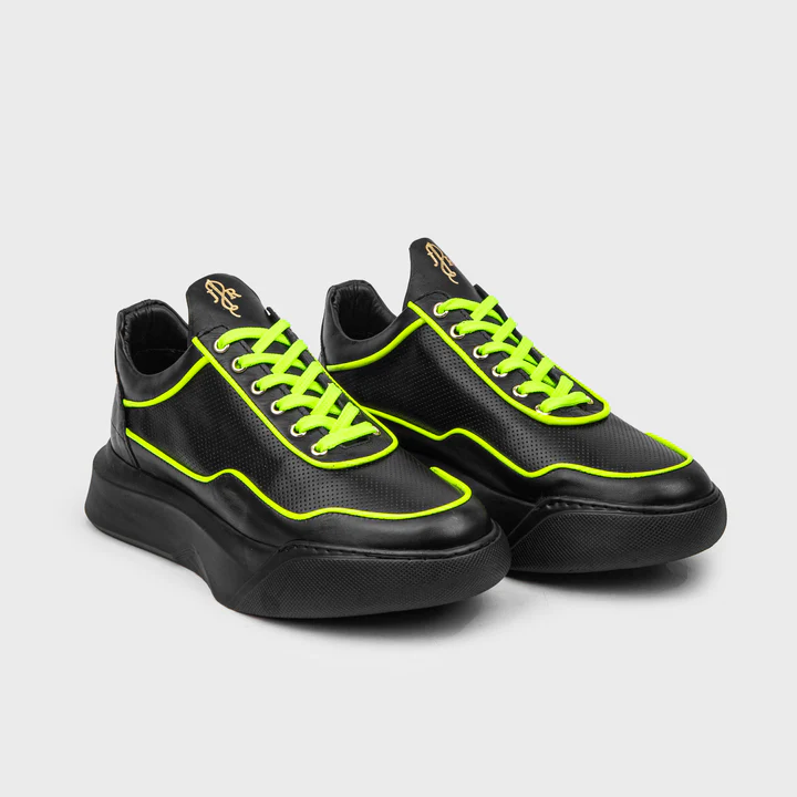 Pantofi Neon Bold negri din piele naturală - imagine 4