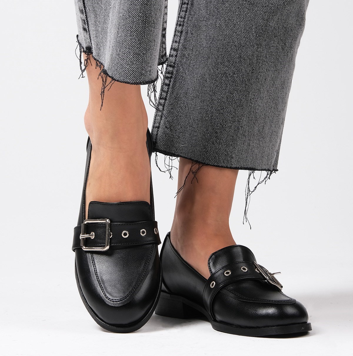 Mocasini Andreea negri din piele naturală - imagine 3