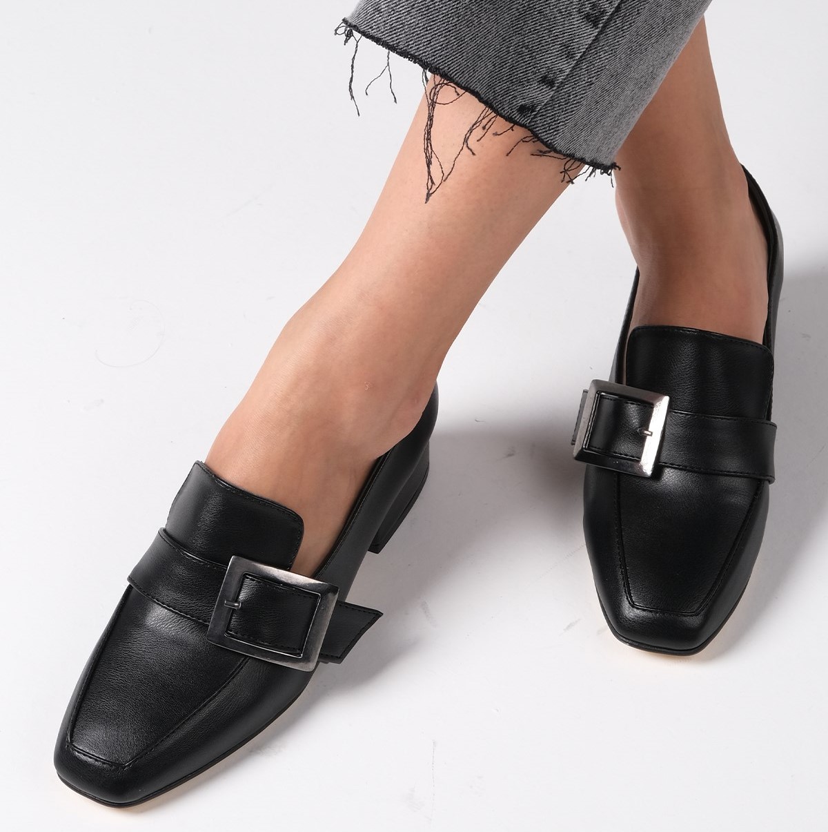 Pantofi IRINA negri din piele naturală - imagine 2