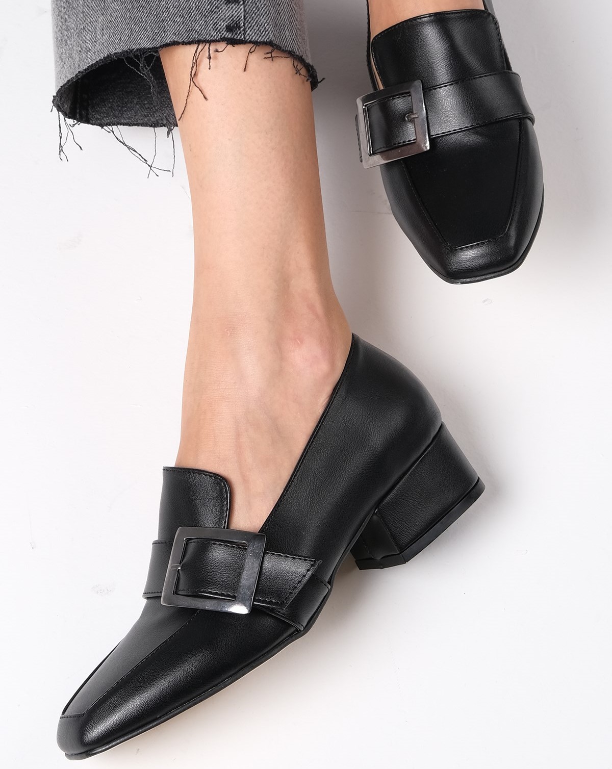 Pantofi IRINA negri din piele naturală - imagine 4