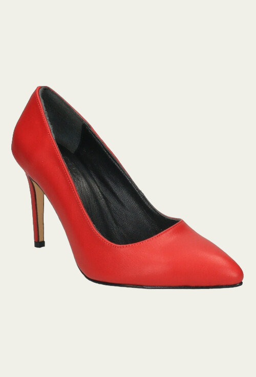 Pantofi ANA roșii din piele naturală