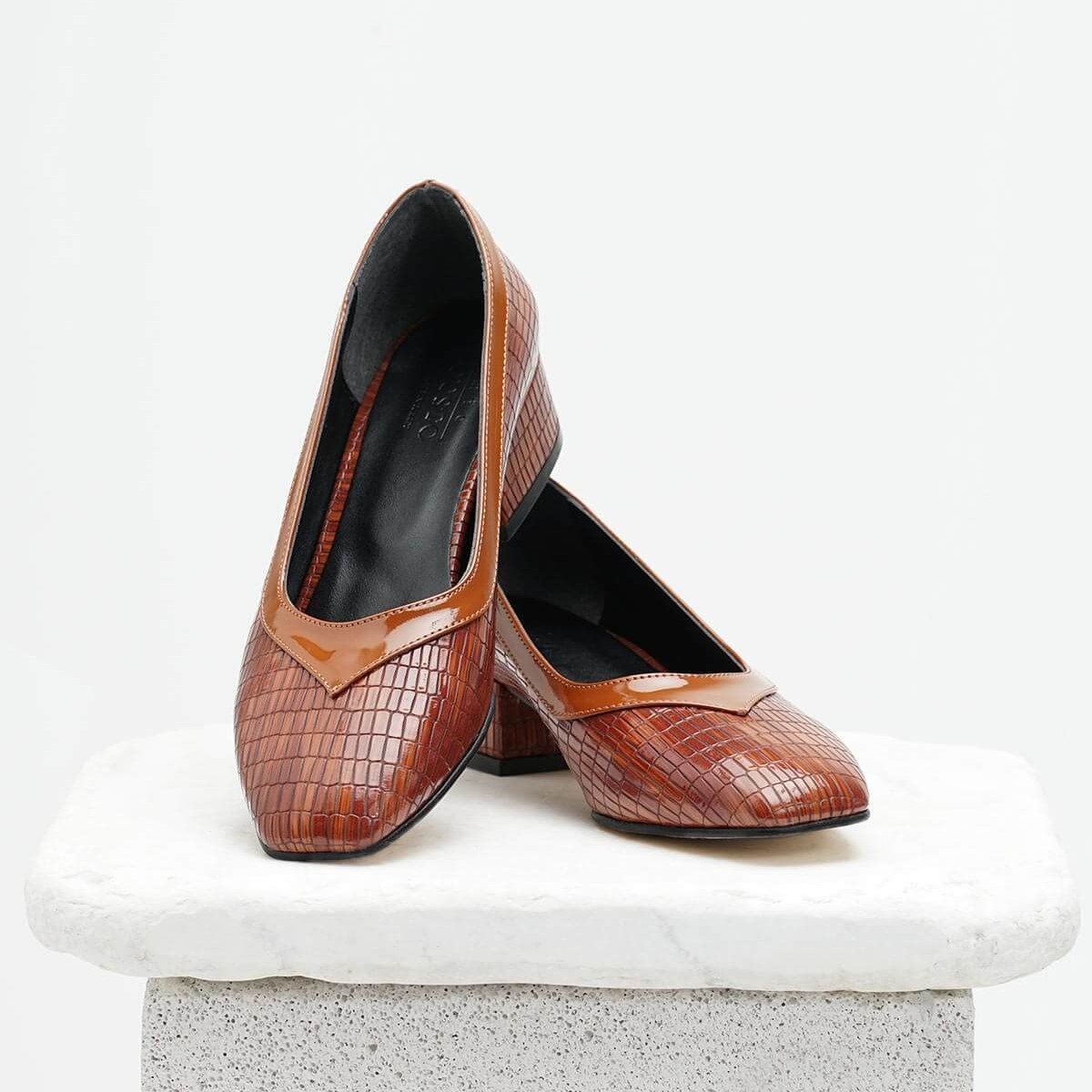 Pantofi ROXANA maro din piele naturală - imagine 6