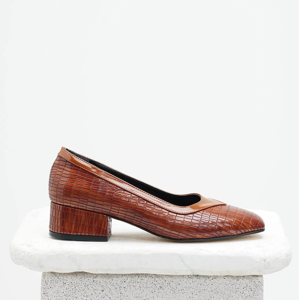 Pantofi ROXANA maro din piele naturală - imagine 7