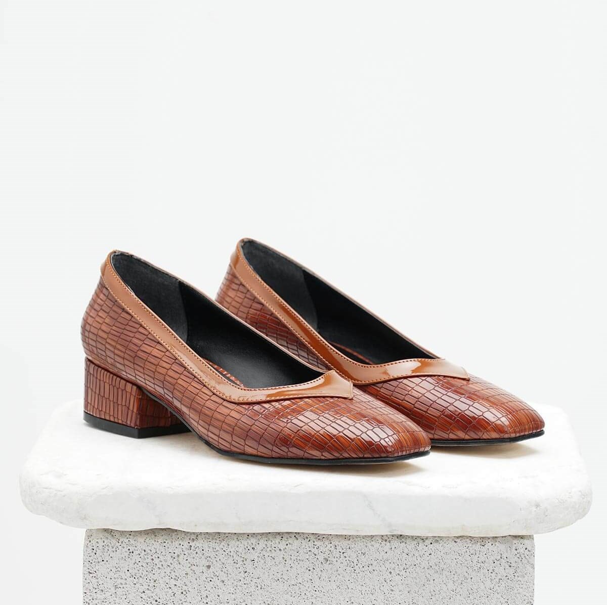 Pantofi ROXANA maro din piele naturală - imagine 5