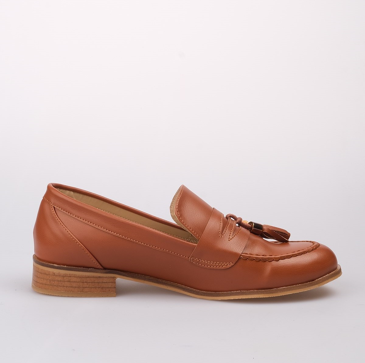 Mocasini Silvia maro din piele naturală - imagine 3