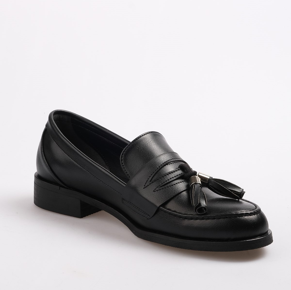 Mocasini Silvia negri din piele naturală - imagine 5