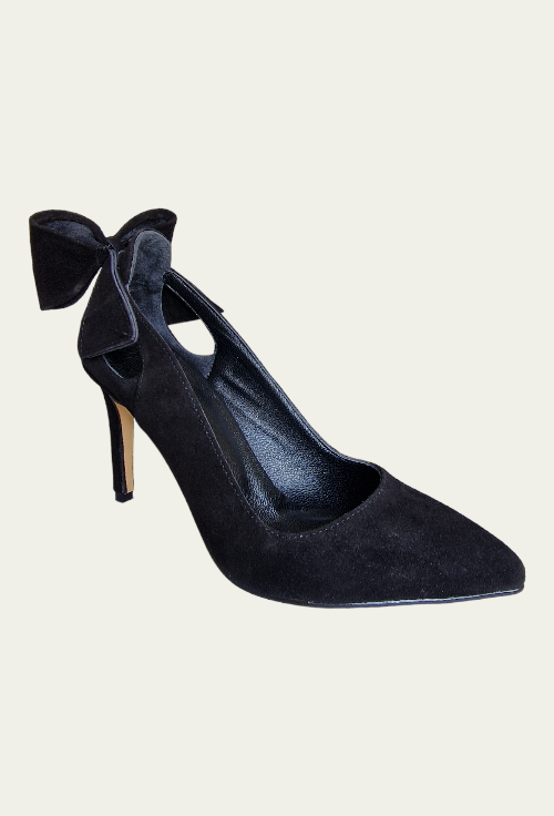 Pantofi IRIS negri din piele întoarsă