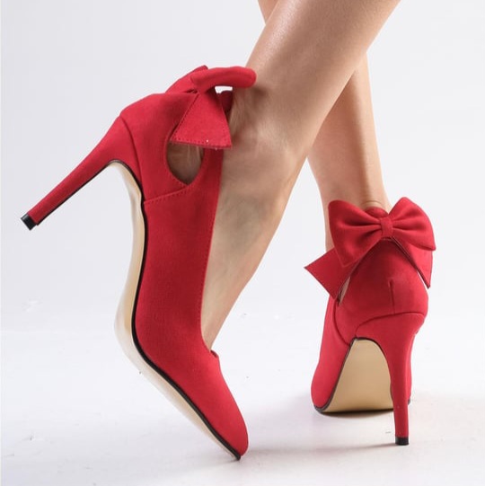 Pantofi IRIS roșii din piele întoarsă - imagine 3