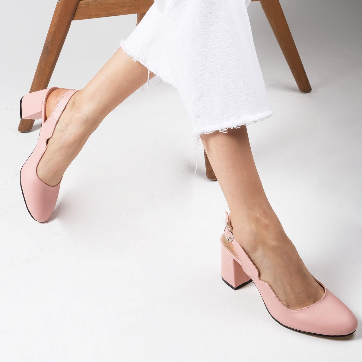 Pantofi ANCA roz din piele naturală - imagine 5