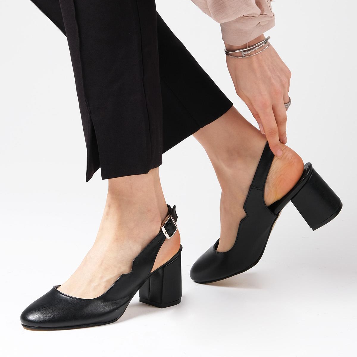 Pantofi ANCA negri din piele naturală - imagine 3