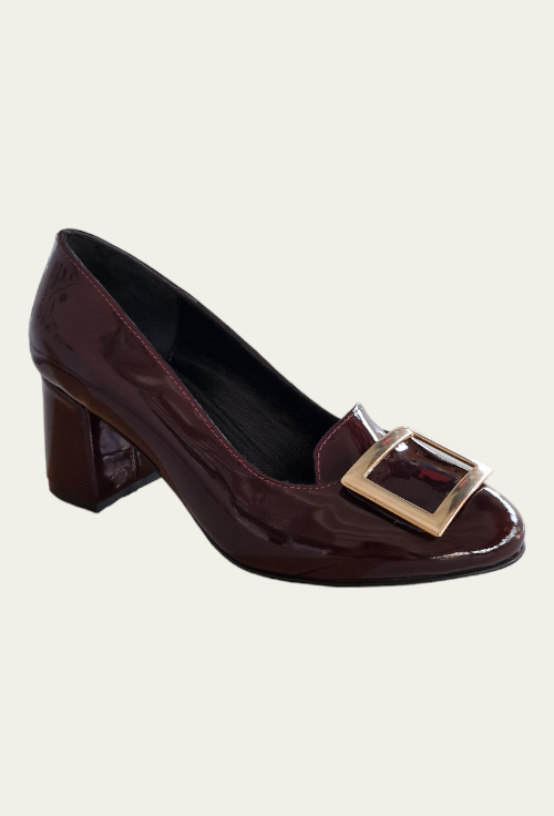 Pantofi AGATHA bordo din piele lucioasă
