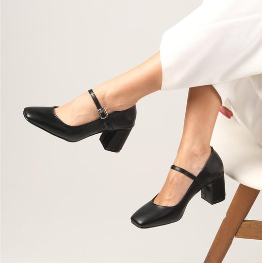 Pantofi CECILIA negri din piele naturală - imagine 3