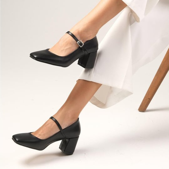 Pantofi CECILIA negri din piele naturală - imagine 4