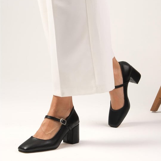 Pantofi CECILIA negri din piele naturală - imagine 5