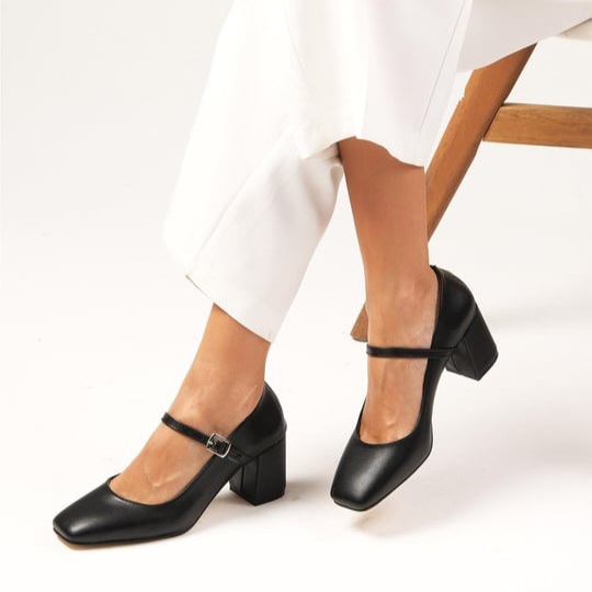 Pantofi CECILIA negri din piele naturală - imagine 6