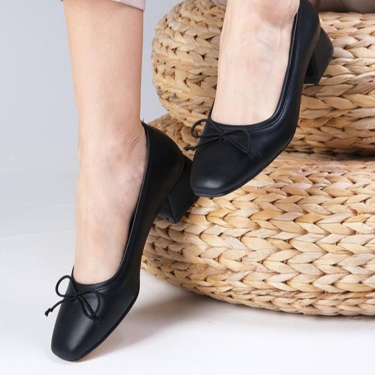 Pantofi DORINA negri din piele naturală - imagine 3