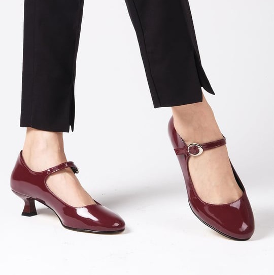 Pantofi NOEMI bordo din piele lucioasă - imagine 4