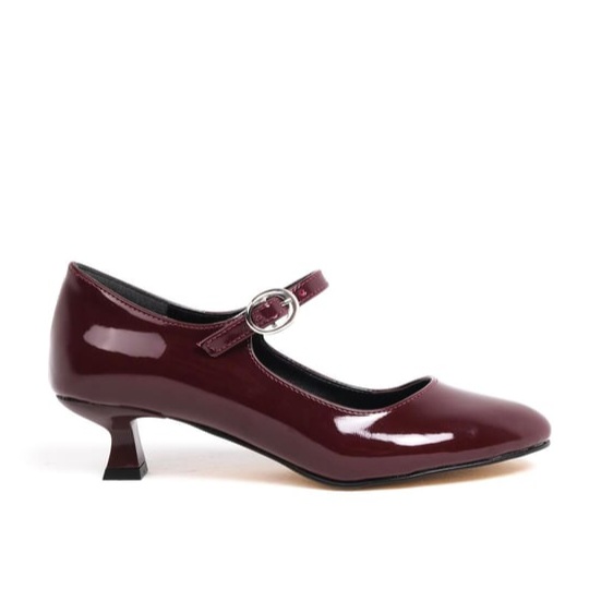 Pantofi NOEMI bordo din piele lucioasă - imagine 5