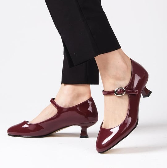 Pantofi NOEMI bordo din piele lucioasă - imagine 6