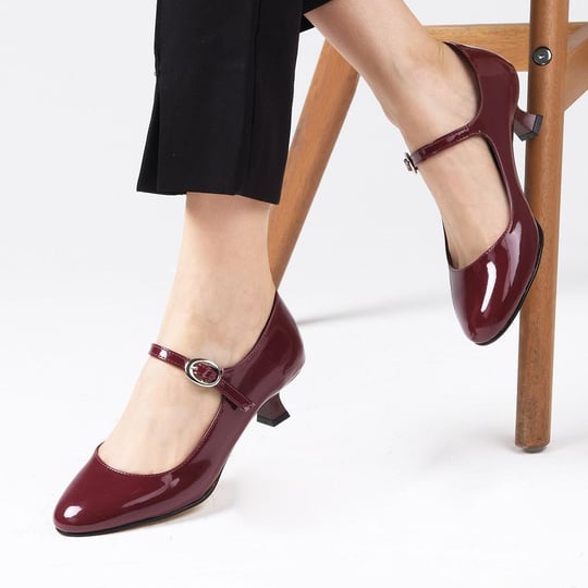 Pantofi NOEMI bordo din piele lucioasă - imagine 7