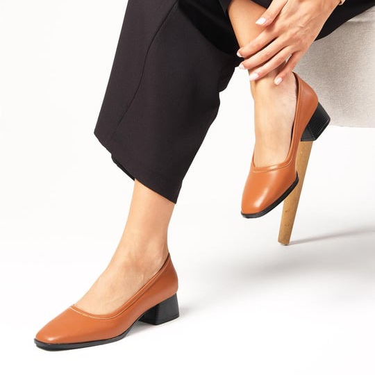 Pantofi STELA maro din piele naturală - imagine 3