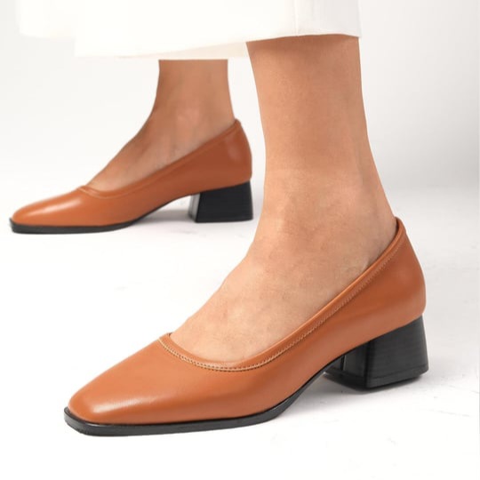 Pantofi STELA maro din piele naturală - imagine 2