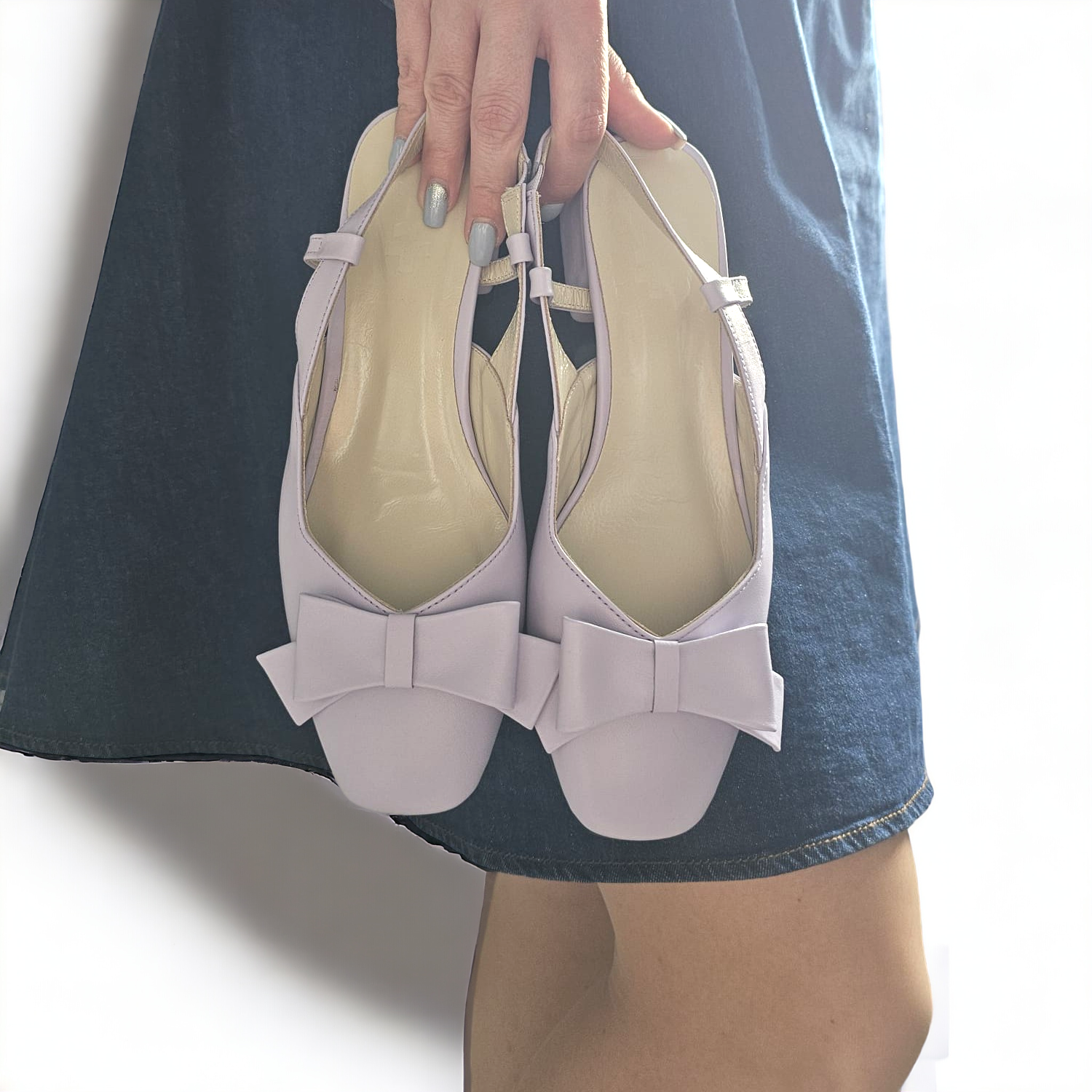 Pantofi CLARA lila din piele naturală - imagine 7