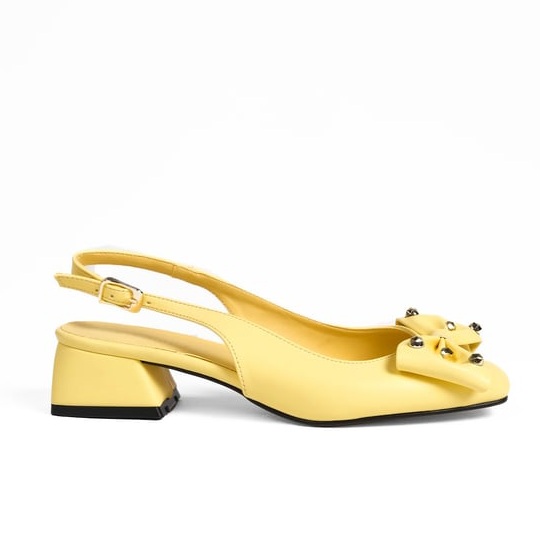 Pantofi LUIZA galbeni din piele naturală - imagine 6