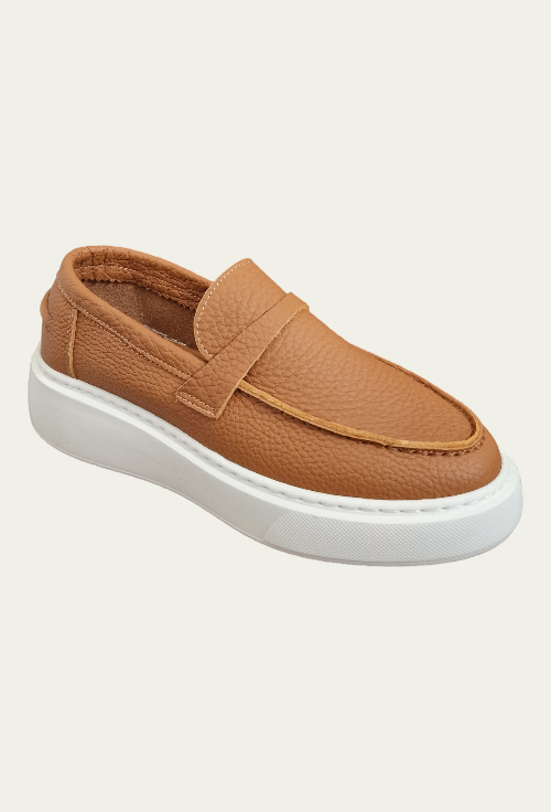 Mocasini AMALIA maro din piele naturală