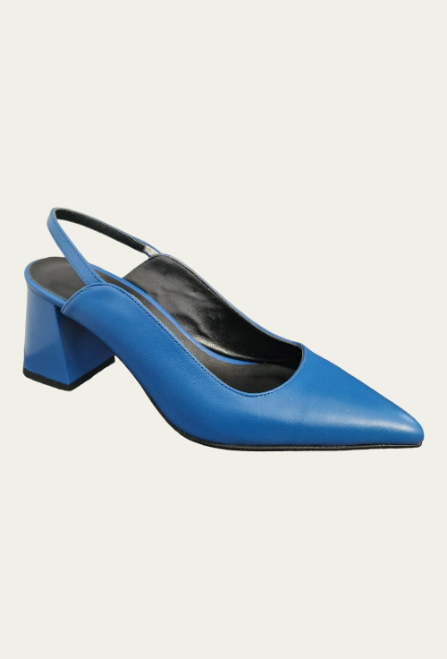 Pantofi ELIZA albaștri din piele naturală