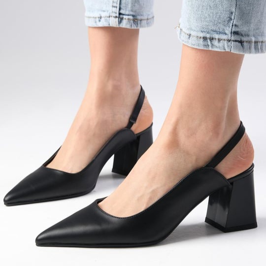 Pantofi ELIZA negri din piele naturală - imagine 3