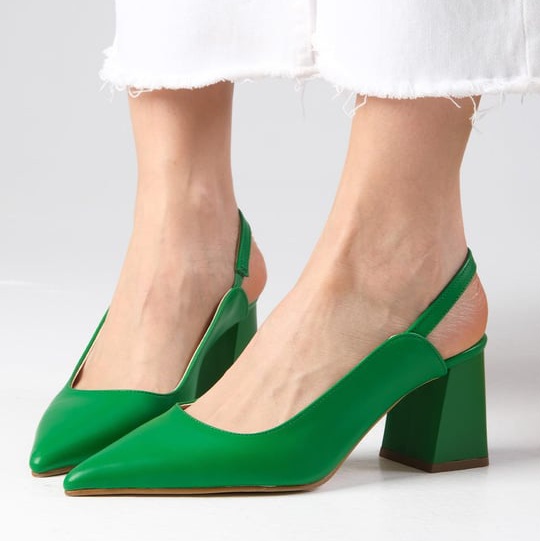 Pantofi ELIZA verzi din piele naturală - imagine 2