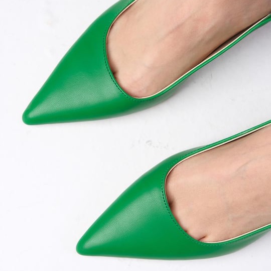 Pantofi ELIZA verzi din piele naturală - imagine 6