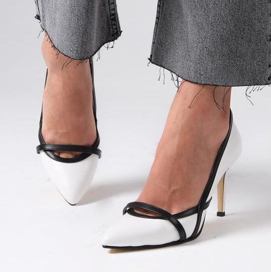 Pantofi LAURA albi din piele naturală - imagine 4