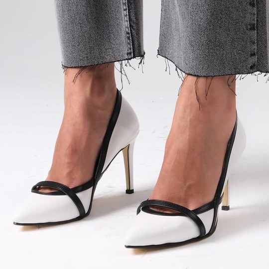 Pantofi LAURA albi din piele naturală - imagine 2