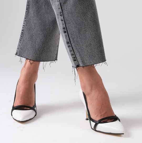 Pantofi LAURA albi din piele naturală - imagine 5