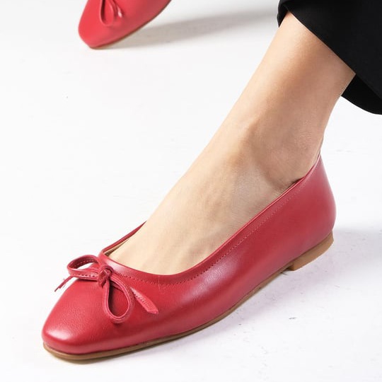 Balerini CAROLINA roșii din piele naturală - imagine 5