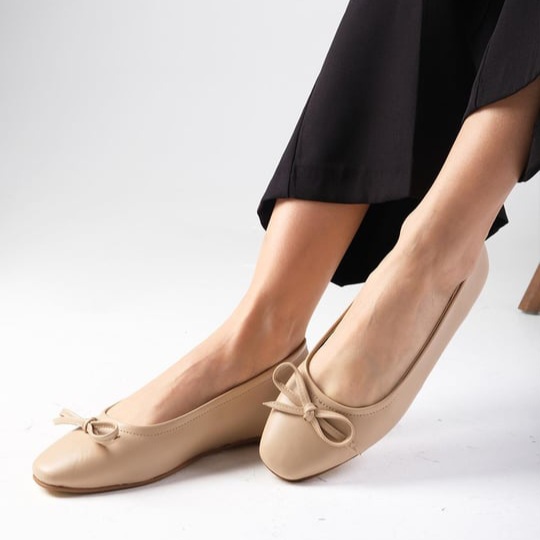 Balerini CAROLINA nude din piele naturală - imagine 4