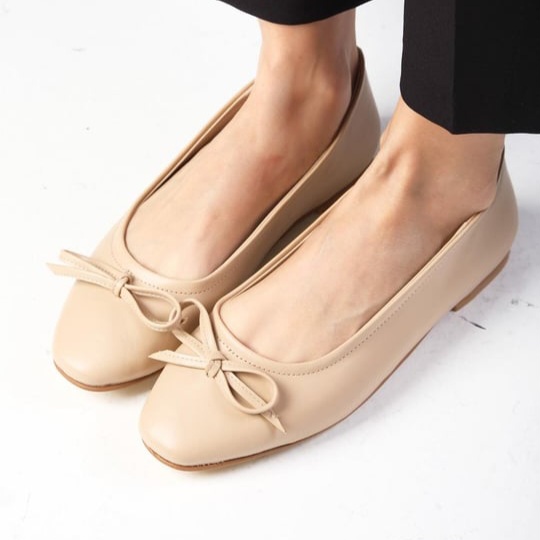 Balerini CAROLINA nude din piele naturală - imagine 2