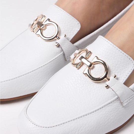 Mocasini AMIRA albi din piele naturală - imagine 4