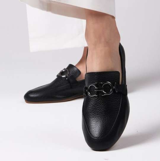 Mocasini AMIRA negri din piele naturală - imagine 3