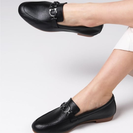 Mocasini AMIRA negri din piele naturală - imagine 4