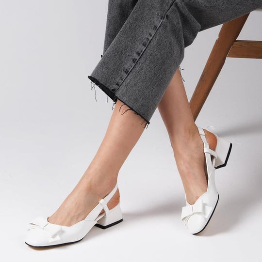 Pantofi CLARA albi din piele naturală - imagine 4