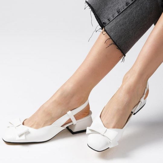 Pantofi CLARA albi din piele naturală - imagine 5