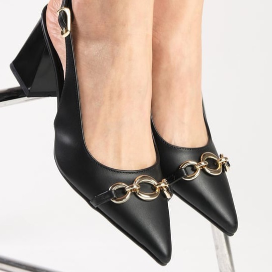 Pantofi REBECA negri din piele naturală - imagine 5