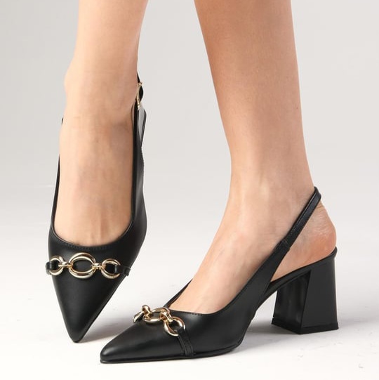 Pantofi REBECA negri din piele naturală - imagine 3